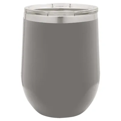 12 oz vinglas-tumbler med logo laserskåret på isolerede vinglas-tumblere i rustfrit stål + låg