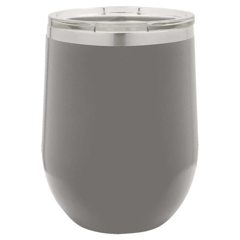 12 oz vinglas-tumbler med logo laserskåret på isolerede vinglas-tumblere i rustfrit stål + låg