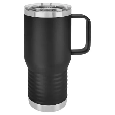 20 oz isoleret termokrus i rustfrit stål med hank til rejsebrug - pulverlakeret (kasse med 24)