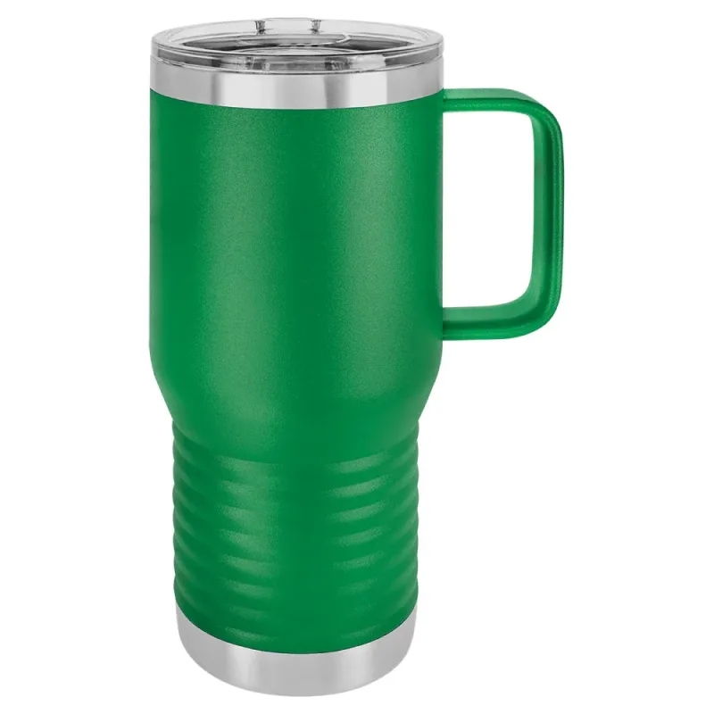 20 oz isoleret termokrus i rustfrit stål med hank til rejsebrug - pulverlakeret (kasse med 24)