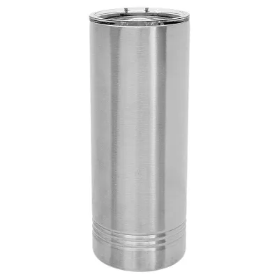 LÅDA med 24 - 22 oz Skinny rostfria isolerade SureGrip-tumblers, blanka, Polar Camel-lock