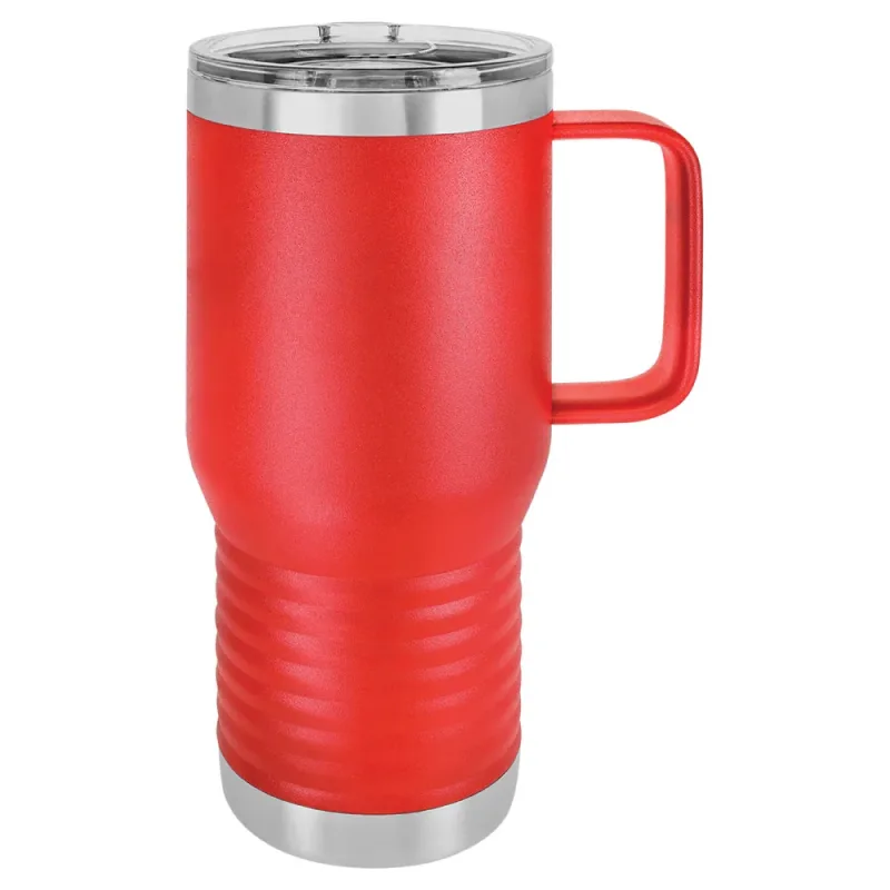 20 oz isoleret termokrus i rustfrit stål med hank til rejsebrug - pulverlakeret (kasse med 24)