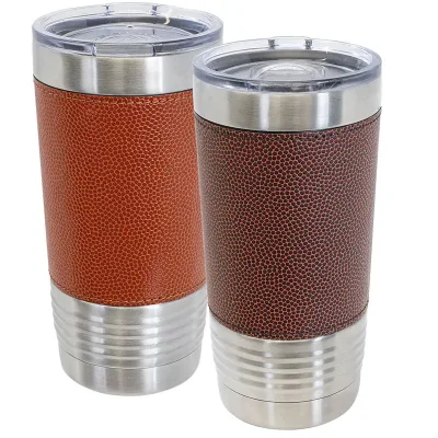Sports Leatherette Tumbler - Stainless Steel Insulated Travel Mug