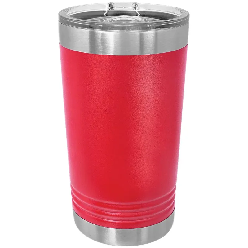 KASSE med 24 - blanke 16 oz Pint Glass isolerede rustfrie ståltumblere med SureGrip og låg