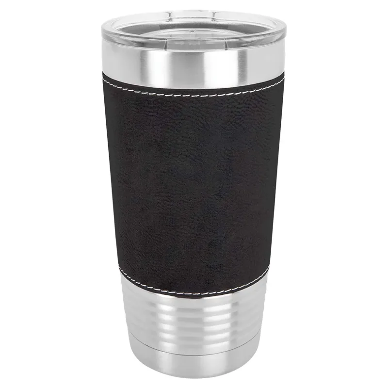 Blank 20 oz Leatherette Tumbler, Isolerad Rostfri Stål + Lock