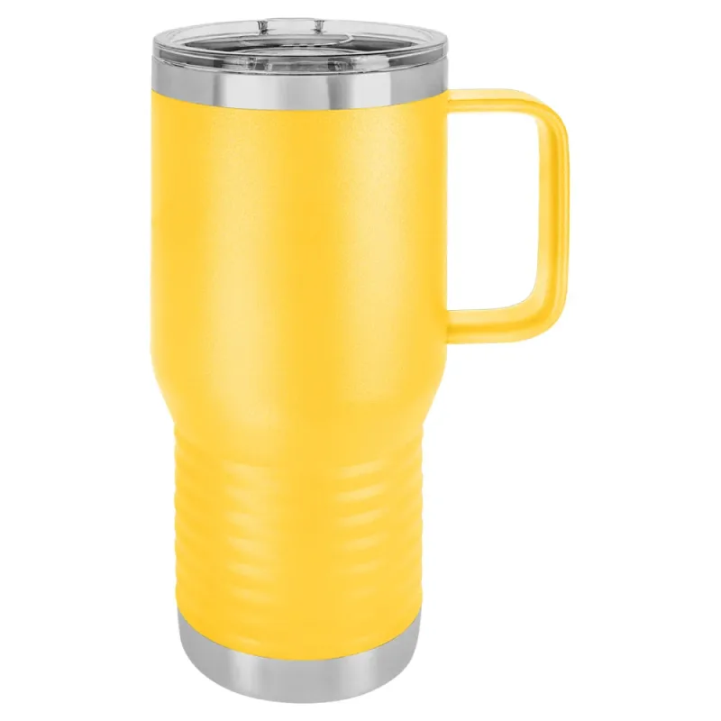 20 oz isoleret termokrus i rustfrit stål med hank til rejsebrug - pulverlakeret (kasse med 24)