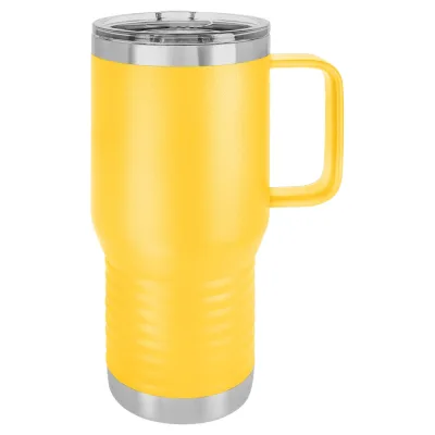 20 oz Stainless Steel Insulated Travel Tumbler with Handle - Powder Coated (Blank)