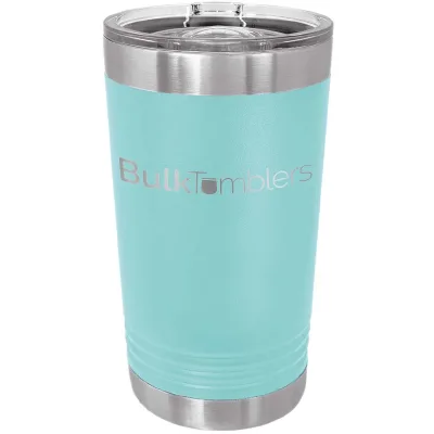 Vaso de pinta de 16 oz con logo grabado a láser en vaso térmico de cerveza de acero inoxidable + tapa