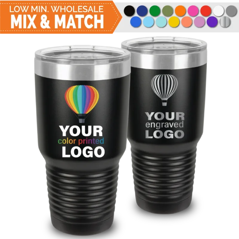 Copos promocionais de 30 oz -Mix & Match- Venda por grosso personalizada com logótipo gravado ou impresso a cores