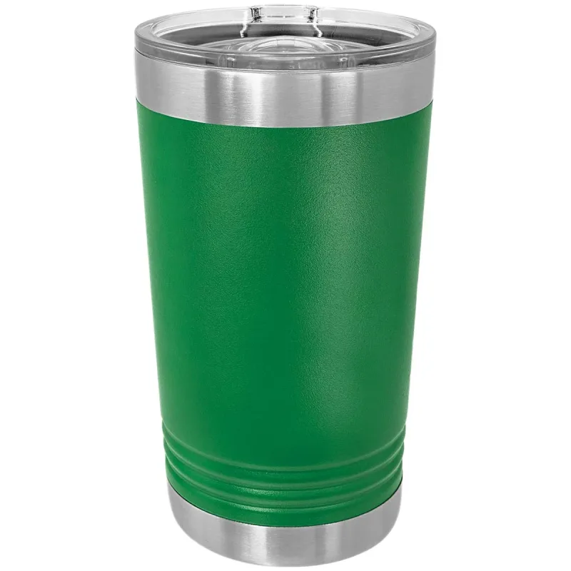 KASSE med 24 - blanke 16 oz Pint Glass isolerede rustfrie ståltumblere med SureGrip og låg