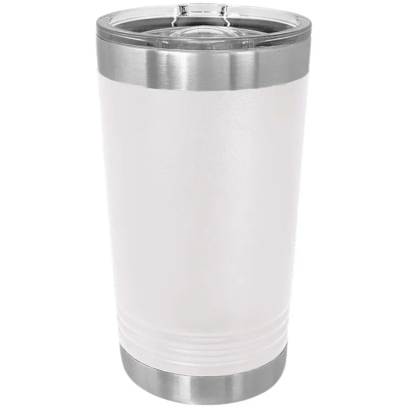 KASSE med 24 - blanke 16 oz Pint Glass isolerede rustfrie ståltumblere med SureGrip og låg