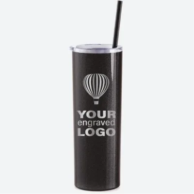 20 oz Skinny Glitter Tumblers -Mix & Match- Grosir Massal dengan Logo Ukiran Personal atau Cetak Full Color