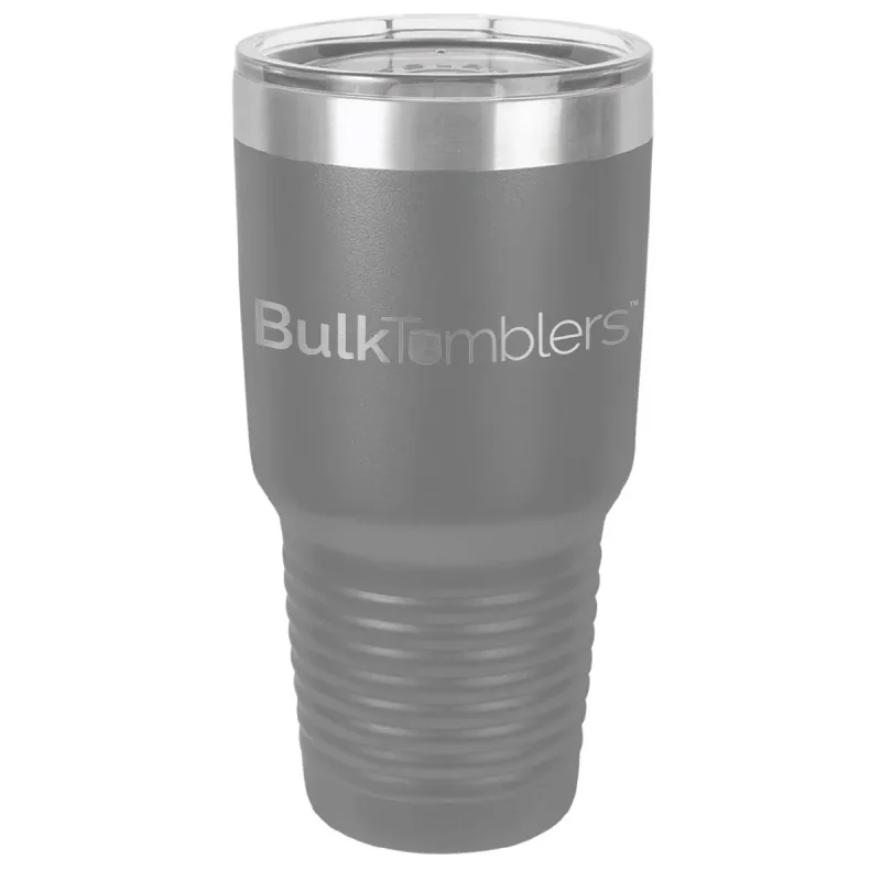 30 oz Promo personlig tumbler - 16 farver - logo laserskåret på isoleret rustfrit stål + låg
