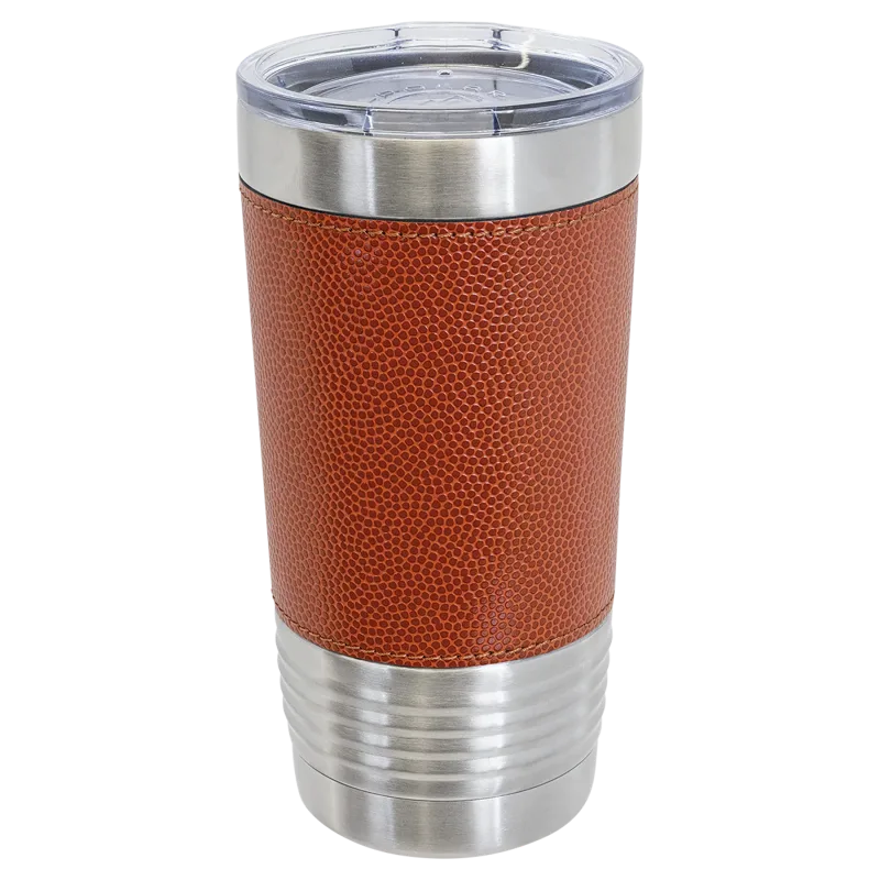 Sports Leatherette Tumbler - Stainless Steel Insulated Travel Mug
