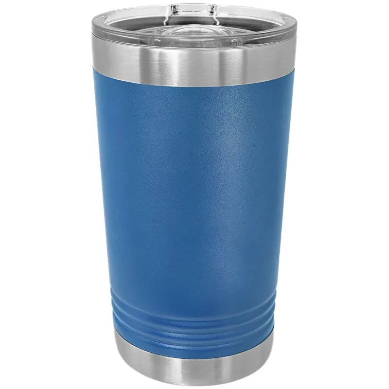 KASSE med 24 - blanke 16 oz Pint Glass isolerede rustfrie ståltumblere med SureGrip og låg