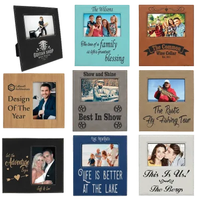 4 x 6 Leatherette Photo Frames with Large Engraving Area