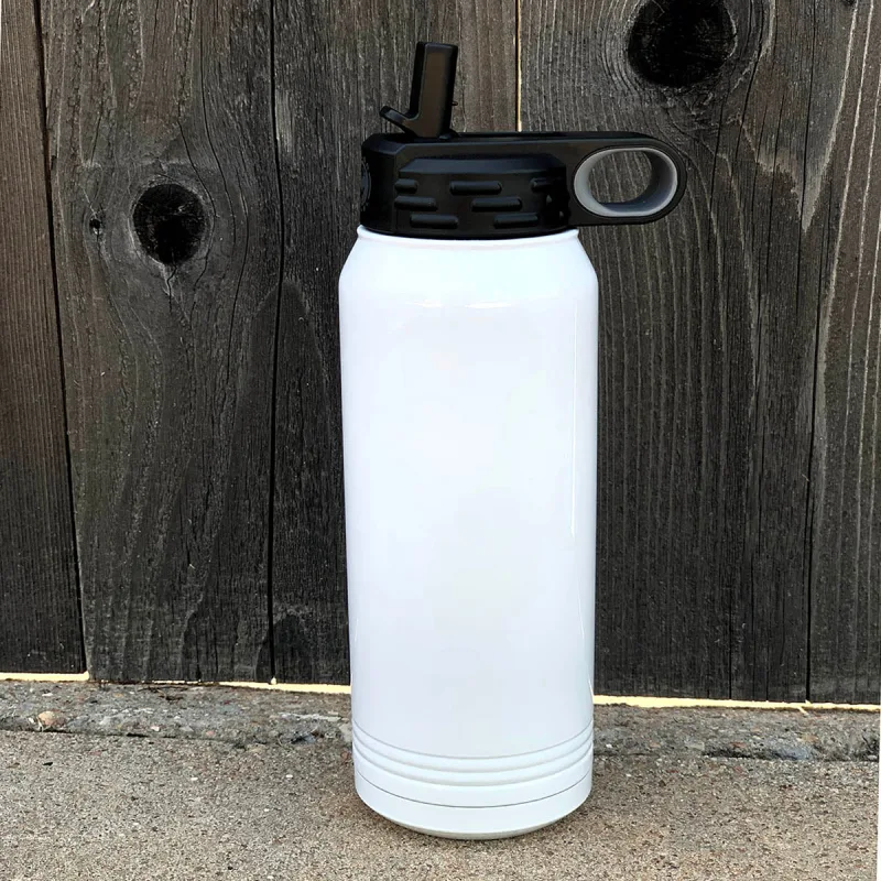 Color Logo 32 oz Sport Lid Water Bottle - Stainless Steel Insulated Tumbler