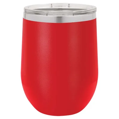 12 oz vinglas-tumbler med logo laserskåret på isolerede vinglas-tumblere i rustfrit stål + låg