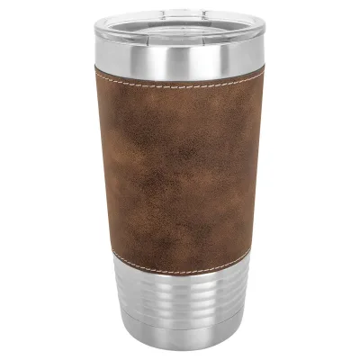Blank 20 oz Leatherette Tumbler, Isolerad Rostfri Stål + Lock