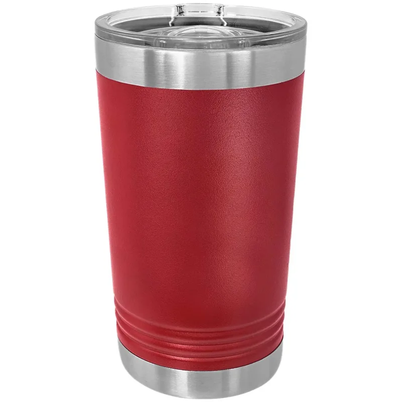 KASSE med 24 - blanke 16 oz Pint Glass isolerede rustfrie ståltumblere med SureGrip og låg