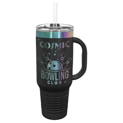 Rainbow Prism Ion-Plated Polar Camel 40 oz. matkamuki kahvalla, pilli mukana