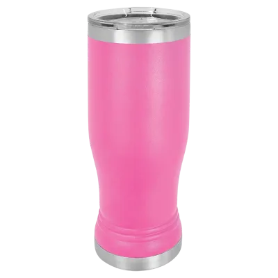 Copo de cerveja pilsner em vidro de 14 oz em branco, aço inoxidável térmico + tampa