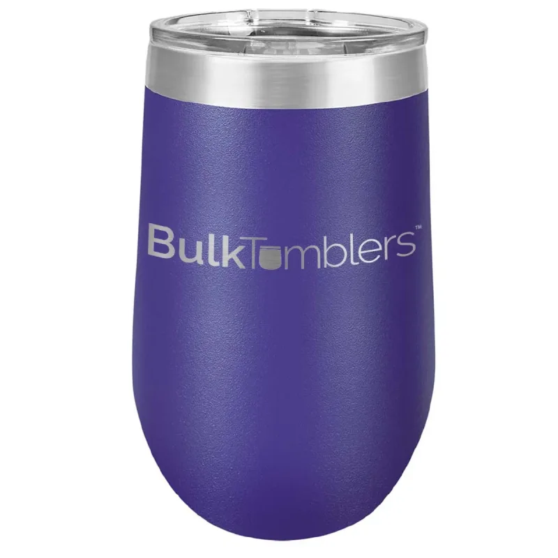 16 oz Weinbecher mit Logo lasergraviert auf isolierten Edelstahl-Weinbechern + Deckel