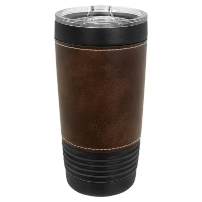 Blank 20 oz Leatherette Tumbler, Isolerad Rostfri Stål + Lock