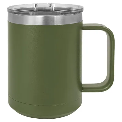 15 oz 不鏽鋼保溫咖啡杯 粉末塗層 雙層鋼保溫（空白）