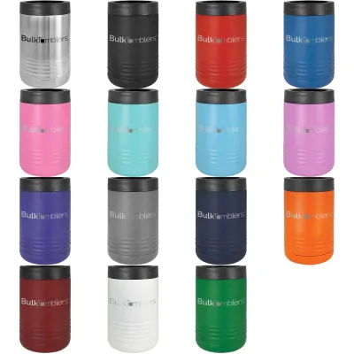 Promo Personalized Beverage Holder for Can / Bottle w Logo Laser Engraved on Insulated Stainless Steel