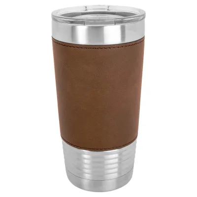 一箱24個 20 oz 仿皮保溫杯，不鏽鋼保溫 + 杯蓋