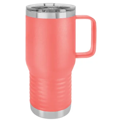 20 oz isoleret termokrus i rustfrit stål med hank til rejsebrug - pulverlakeret (kasse med 24)