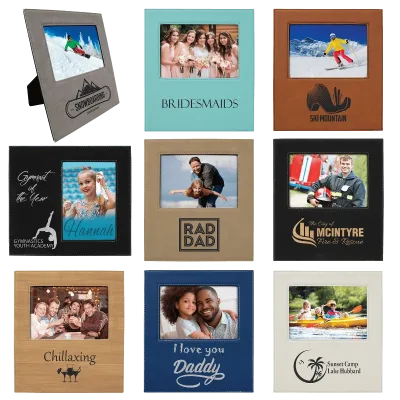 5 x 7 Leatherette Photo Frames with Large Engraving Area