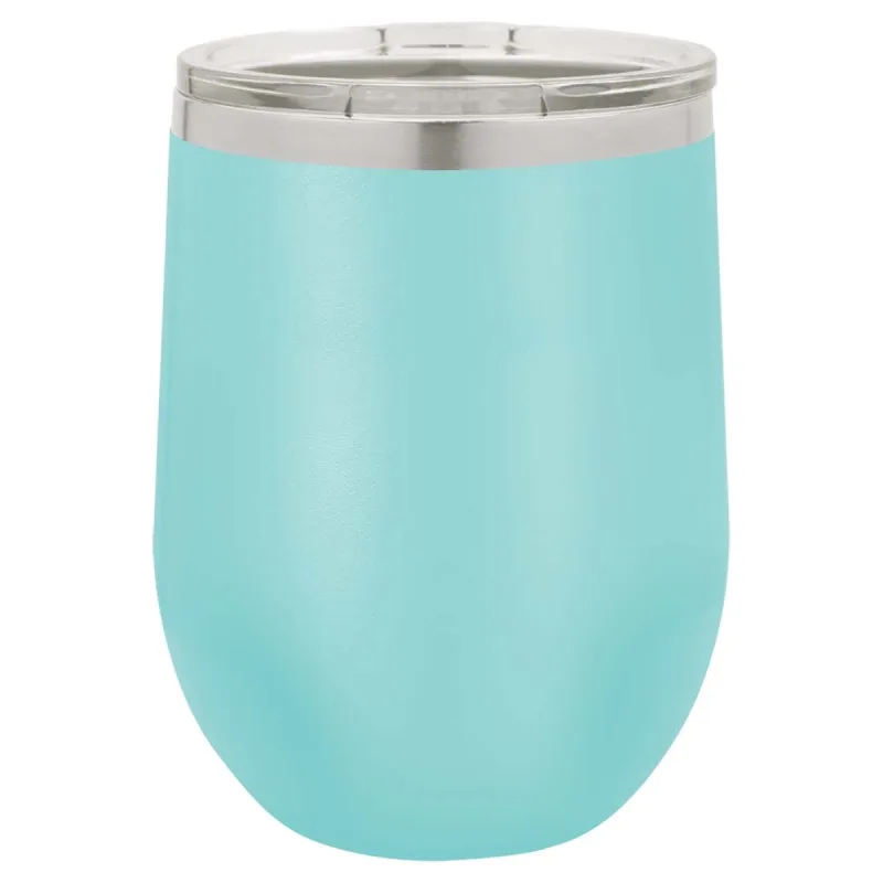 12 oz vinglas-tumbler med logo laserskåret på isolerede vinglas-tumblere i rustfrit stål + låg