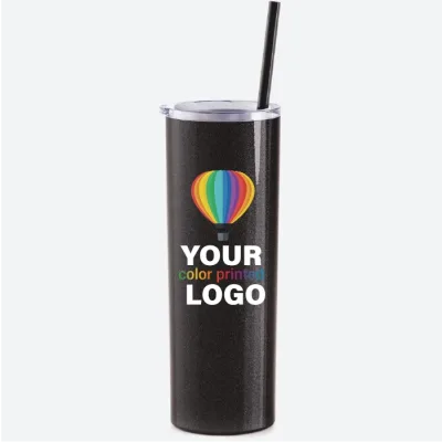 20 oz Skinny Glitter Tumblers -Mix & Match- Grosir Massal dengan Logo Ukiran Personal atau Cetak Full Color