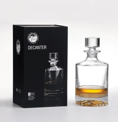 Round Glass Whiskey Decanter  in Gift Box