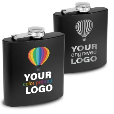 6 oz Flask -Mix & Match- Bulk Wholesale Personalized Engraved or Full Color Print Logo