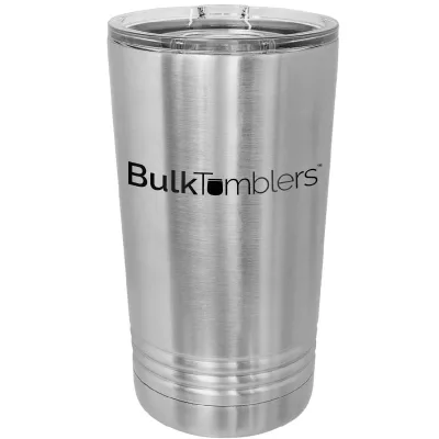 Vaso de pinta de 16 oz con logo grabado a láser en vaso térmico de cerveza de acero inoxidable + tapa