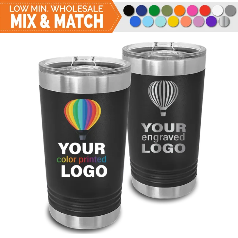 16 oz Promo Beer Pint Tumblers -Mix & Match- Groothandel in bulk met persoonlijke gravure of full colour logo-afdruk