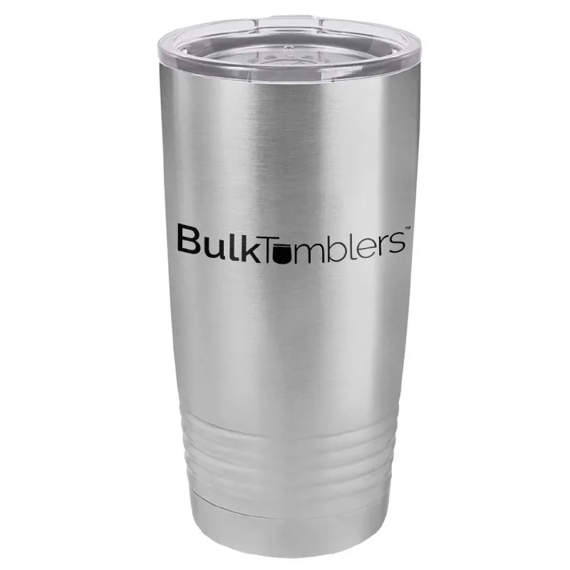 20 oz Promo Personalized Tumbler -16 colors- Logo Laser Engraved on Insulated Stainless Steel + Lid