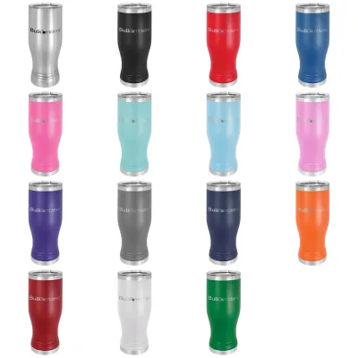 20 oz 프로모션 맞춤형 맥주 필스너 글라스 텀블러 로고 레이저 각인 보온 스테인리스 스틸 + 뚜껑