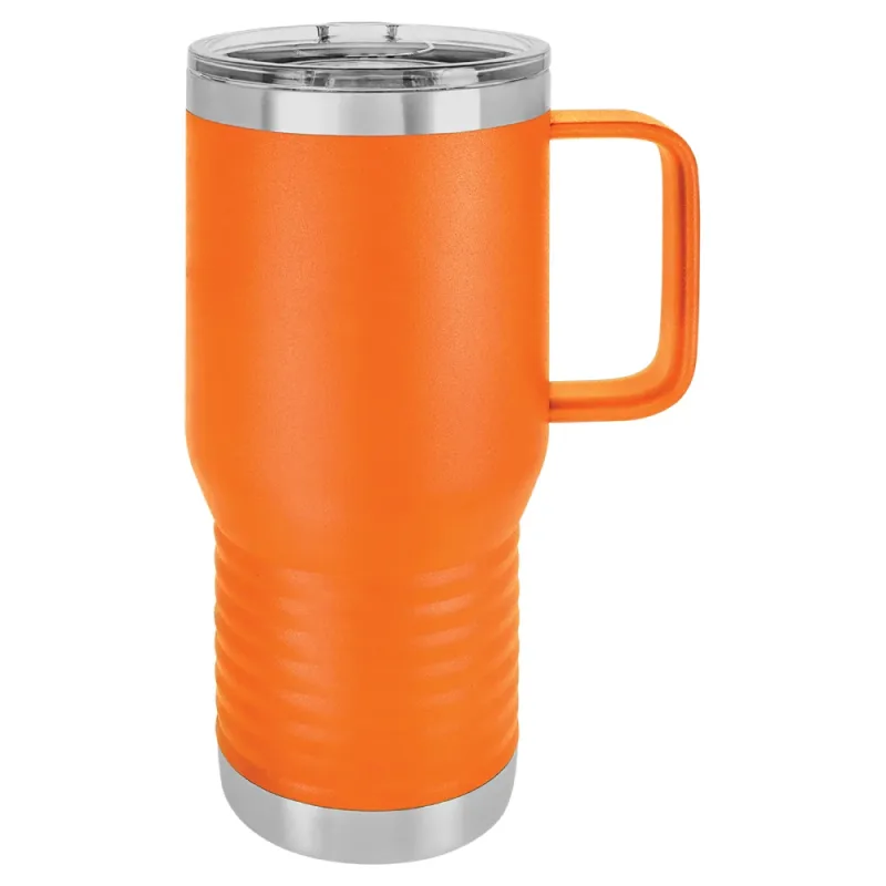 20 oz Stainless Steel Insulated Travel Tumbler with Handle - Powder Coated (Blank)