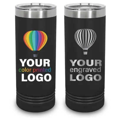 22 oz Skinny Promo Tumblers -Mix & Match- Bulk Wholesale Personalized Engraved or Full Color Print Logo