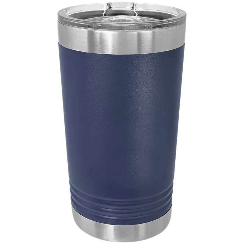 KASSE med 24 - blanke 16 oz Pint Glass isolerede rustfrie ståltumblere med SureGrip og låg