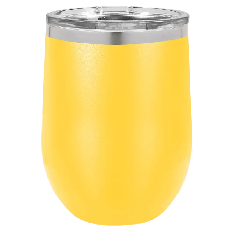 12 oz vinglas-tumbler med logo laserskåret på isolerede vinglas-tumblere i rustfrit stål + låg