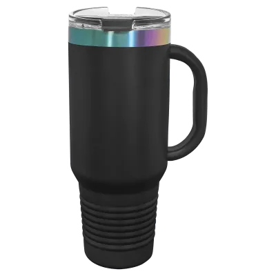 Rainbow Prism Ion-Plated Polar Camel 40 oz. matkamuki kahvalla, pilli mukana