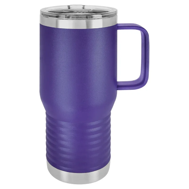 20 oz isoleret termokrus i rustfrit stål med hank til rejsebrug - pulverlakeret (kasse med 24)