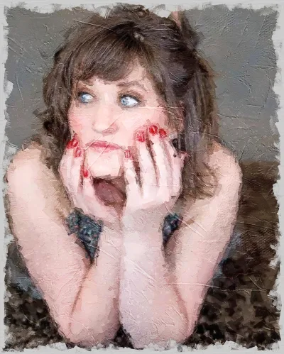 Retrato en lienzo con marco Gallery Wrap de 1,5"