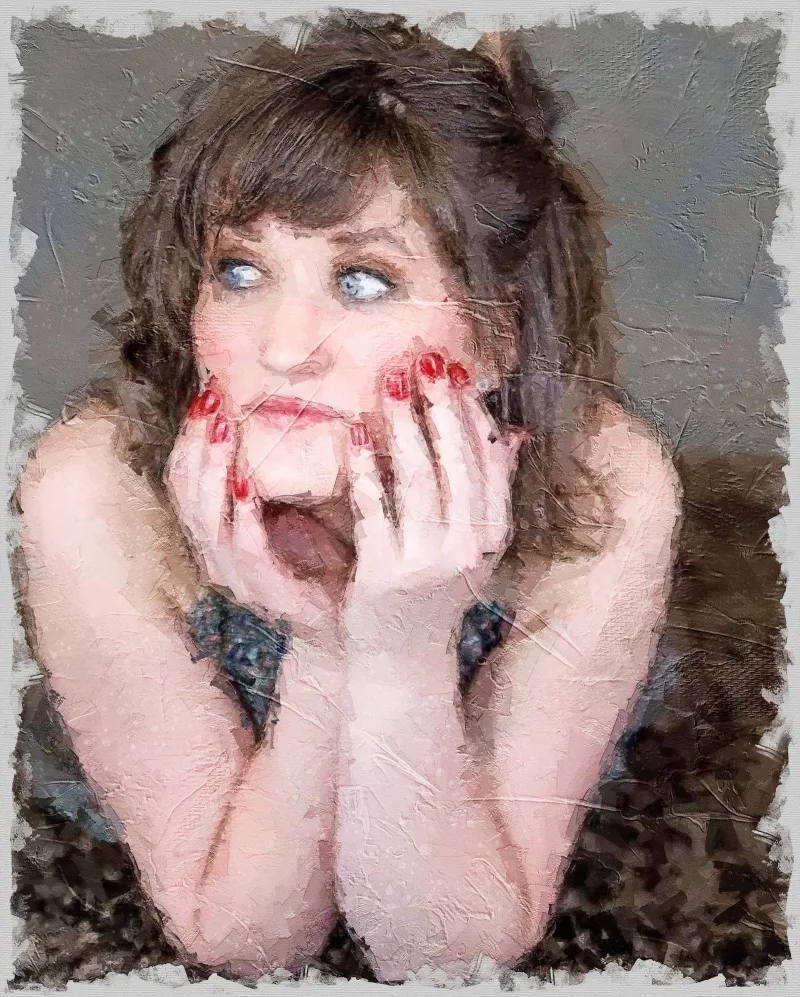 Retrato en lienzo con marco Gallery Wrap de 1,5"