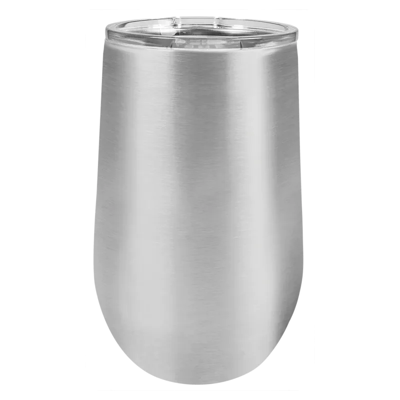 KASSE med 24 - 16 oz blank isoleret stammeløs vinglas-tumbler i rustfrit stål med låg